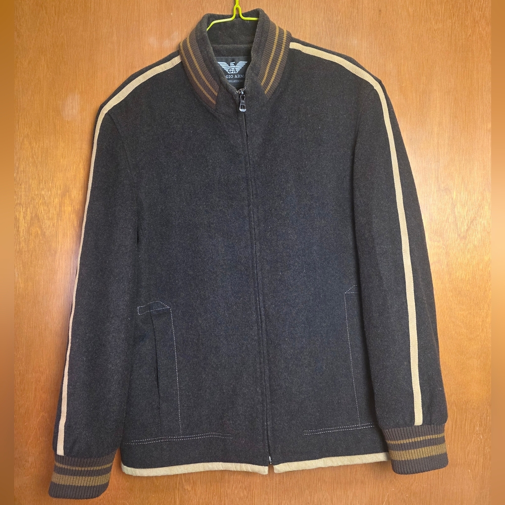 SUPER VINTAGE GIORGIO ARMANI LE COLLEZIONI WOOL BOMBER JACKET MADE IN ITALY